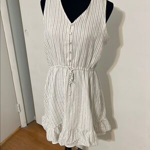 Striped Sleeveless Button-Down Dress